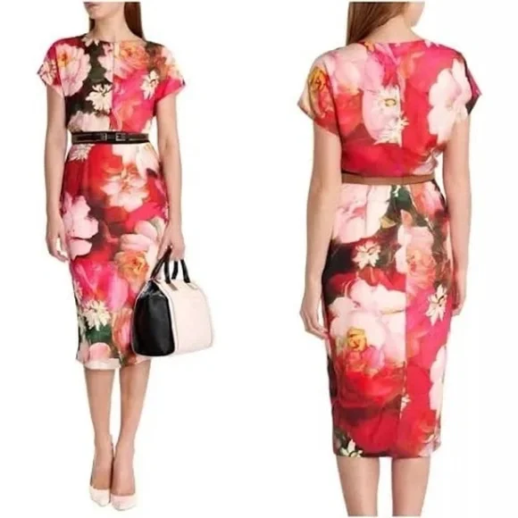 Ted Baker Cocoe Rose Midi Sheath Dress - Picture 1 of 9